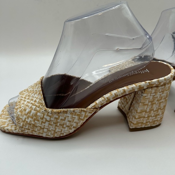 Jeffrey Campbell Melange-3 White Tan Raffia Squared Toe Woven Slip On Sandal - Picture 8 of 14